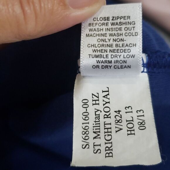 Banana Republic Sweater Mens sz L Blue Rib Knit All Cotton Pullover 1/4 Zip - Picture 8 of 9